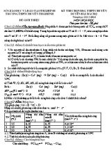 Kỳ thi chọn học sinh giỏi THPT chuyên Duyên hải bắc bộ năm học 2013 - 2014 môn Hoá Học